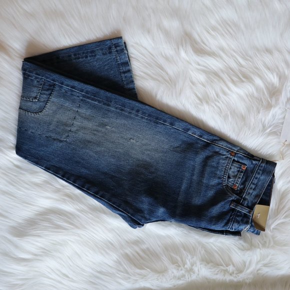 NEW Lowrise Levi's 1967 LOT #505 Straight Jeans 27 Vintage Distressed Patchwork - Picture 4 of 8